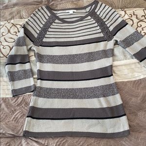 Grey striped sweater